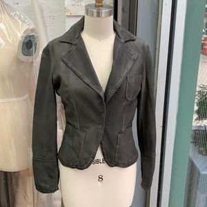 Leather blazer grey size eu 46